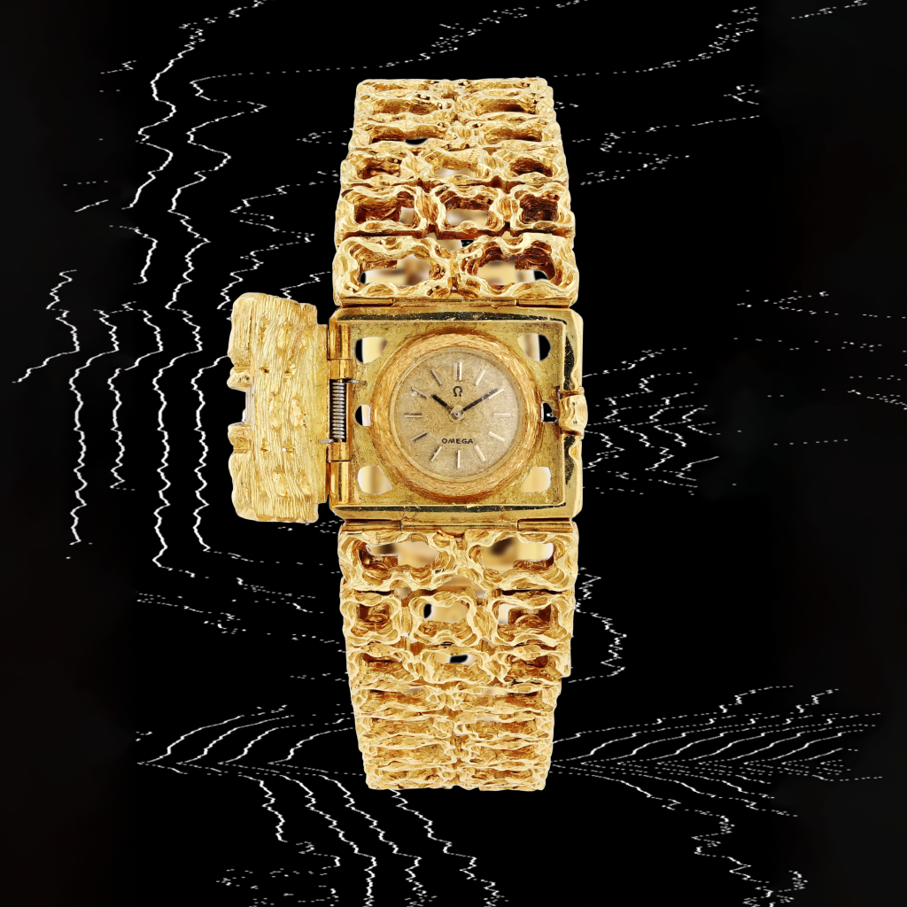 View full screen - View 1 of Lot 11. Maille d'Or | A yellow gold secret bracelet watch designed by Gilbert Albert | Circa 1963.