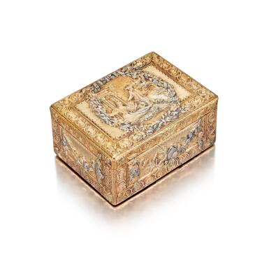 View full screen - View 1 of Lot 30. A Four-Coloured Gold Snuff Box, Continental, 19th Century .