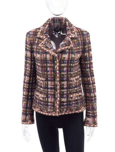 View full screen - View 1 of Lot 10. MULTICOLOR WOOL-BLEND BLAZER , CHANEL.