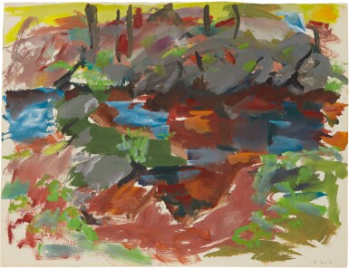 View full screen - View 1 of Lot 304. ELAINE DE KOONING | CATSKILL SERIES: ROCKS & TREES.