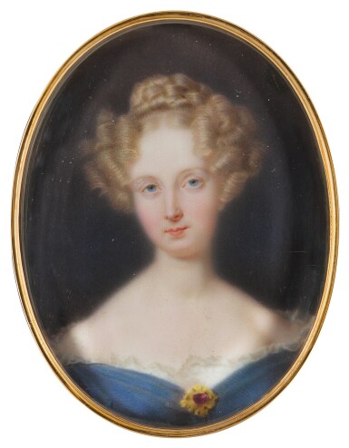 View full screen - View 1 of Lot 375. JEAN BAPTISTE JOSEPH DUCHESNE | PORTRAIT OF PRINCESS LOUIS D'ORLÉANS, LATER QUEEN OF THE BELGIANS (1812-1850), CIRCA 1830.