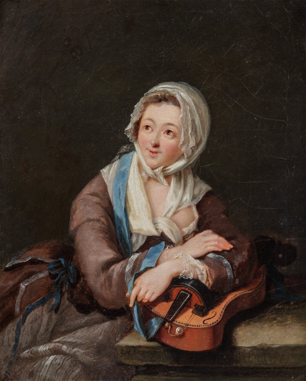 View full screen - View 1 of Lot 772. Young girl with a violin.