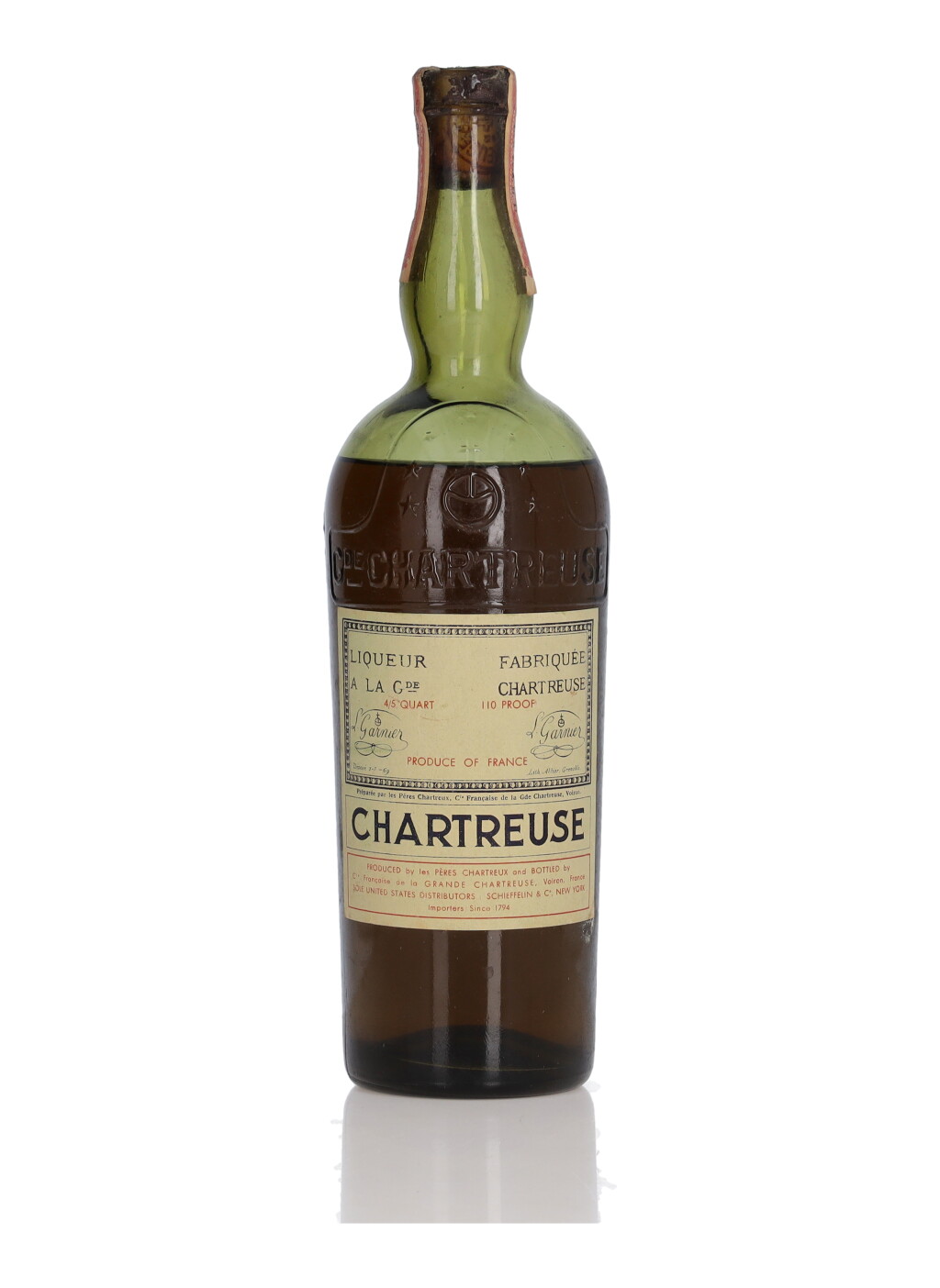 View full screen - View 1 of Lot 305. Green Chartreuse 110 Proof NV (1 Bottle 4/5 Quart).