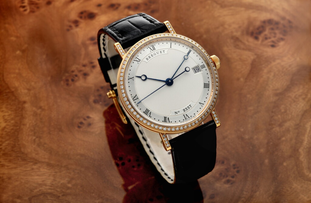 View full screen - View 1 of Lot 18. Reference 9068 A pink gold and diamond-set automatic wristwatch with date, Circa 2015.
