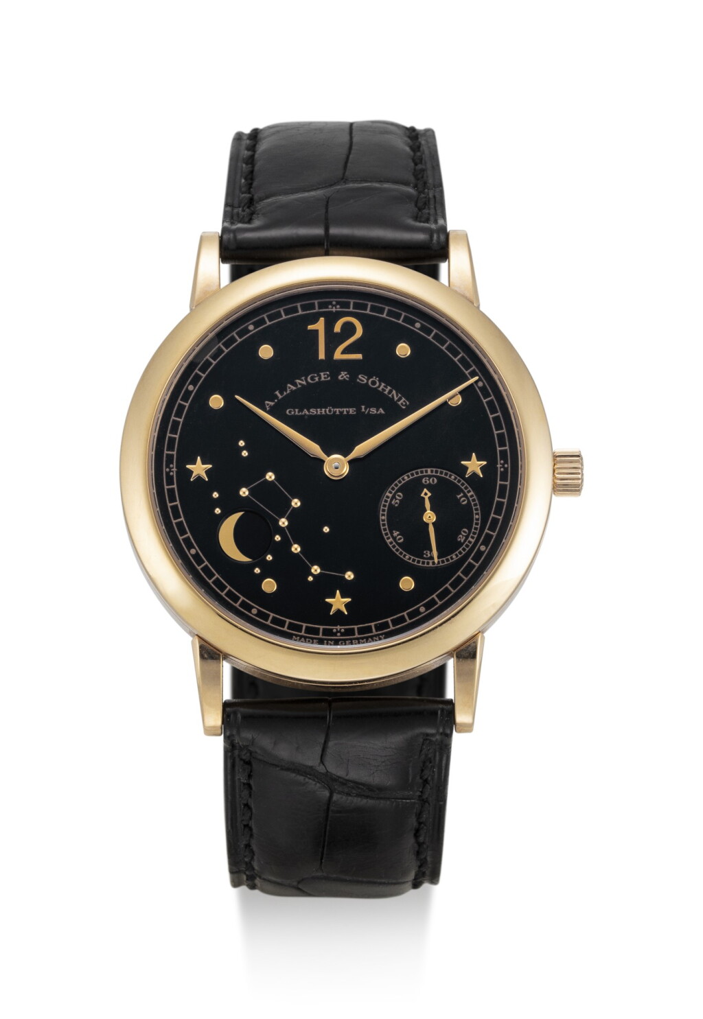 View full screen - View 1 of Lot 61. A. LANGE & SÖHNE | 1815 MOON PHASE, REFERENCE 231.031, A LIMITED EDITION PINK GOLD ASTRONOMICAL WRISTWATCH WITH MOON PHASES, MADE TO COMMEMORATE THE 150TH ANNIVERSARY OF EMIL LANGE'S BIRTH, CIRCA 1999.