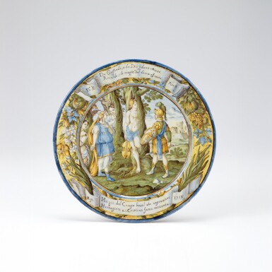 View full screen - View 1 of Lot 41. A Castelli maiolica dish, Francesco Antonio Saverio Grue, dated 1718.