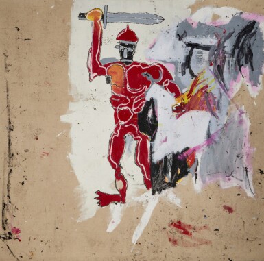 全萤幕检视 - 查看1118Jean-Michel Basquiat 尚・米榭・巴斯基亞 | Untitled (Red Warrior) 無題(紅戰士) 的1