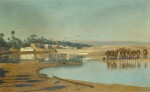 Camels Watering in the Desert