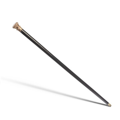 View full screen - View 1 of Lot 250. A gold-mounted lacquered cane, mid-19th century.