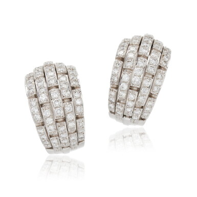 View full screen - View 1 of Lot 50. Diamond ear clips, 'Maillon Panthère'.