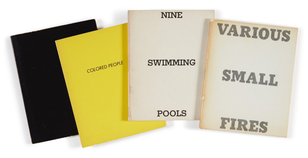 View full screen - View 1 of Lot 62. ED RUSCHA | VARIOUS SMALL FIRES; NINE SWIMMING POOLS; A FEW PALM TREES; AND COLORED PEOPLE (ENGBERG B2, B8, B13, B16).
