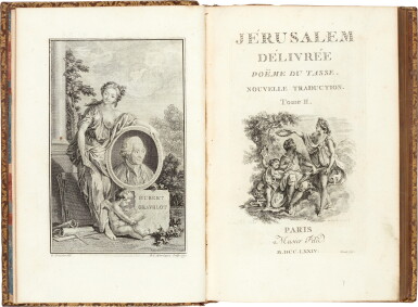 View full screen - View 1 of Lot 328. Tasso | Jérusalem délivrée, Paris, 1774, 2 volumes, contemporary marbled calf gilt.