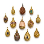 A Fabergé gold and enamel egg pendant, workmaster Michael Perchin, St Petersburg, late 19th-century/early-20th century