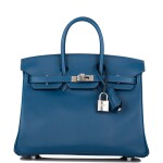 HERMÈS | DEEP BLUE BIRKIN 25CM OF SWIFT LEATHER WITH PALLADIUM HARDWARE