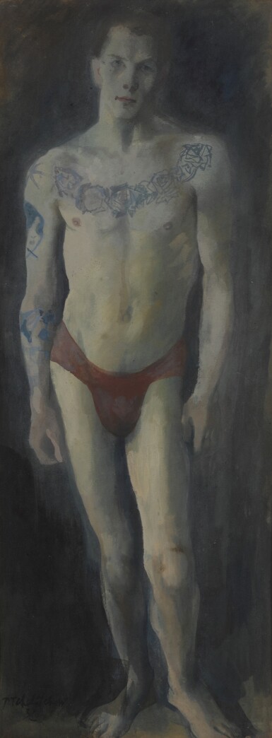 View full screen - View 1 of Lot 400. Tattooed Man: Portrait of Charles Levinson.