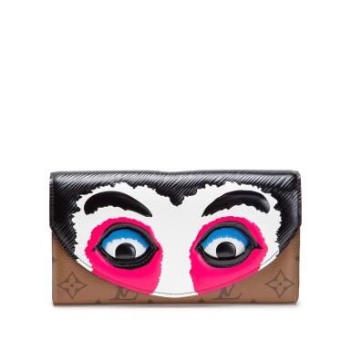 View full screen - View 1 of Lot 108. Multicolor Epi and Reverse Monogram Coated Canvas Kabuki Mask Sarah Wallet Silver Hardware, 2018.