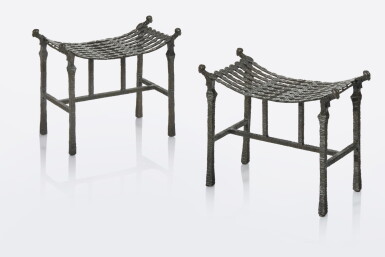 View full screen - View 1 of Lot 81. Pair of "Femmes aux Colliers" Low Stools.