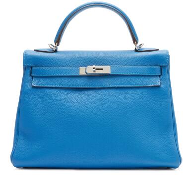 View full screen - View 1 of Lot 19. Bleu Mykonos Clèmence Kelly 32 Retournè Palladium Hardware, 2010.