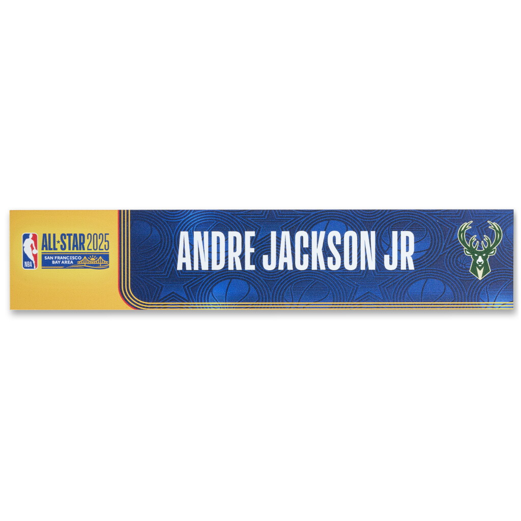 全螢幕檢視 - 查看131Andre Jackson Jr. ‘NBA All-Star Weekend’ Locker Room Nameplate的1