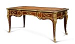 A LOUIS XV STYLE GILT-BRONZE MOUNTED BOIS SATINÉ BUREAU PLAT, BY VEUVE SORMANI & FILS, AFTER THE MODEL BY CHARLES CRESSENT, CIRCA 1880