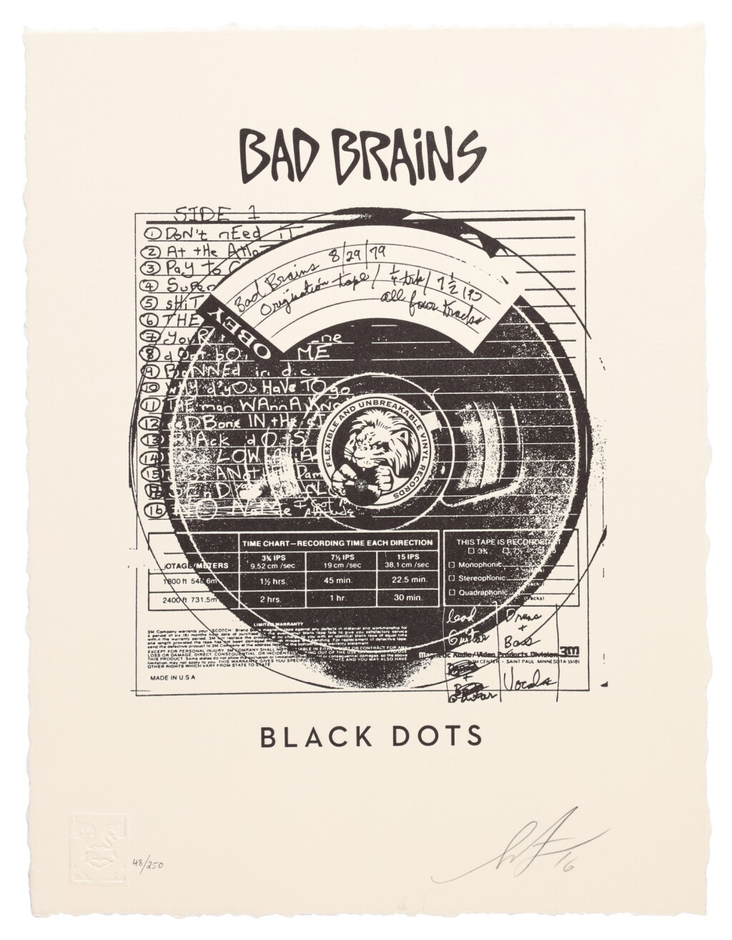 View full screen - View 1 of Lot 43. BAD BRAINS BLACK DOTS.