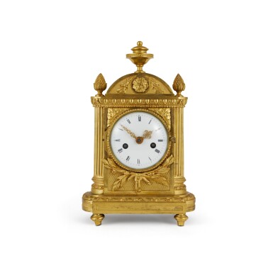View full screen - View 1 of Lot 340. A Louis XVI Gilt-Bronze Mantel Clock, the Case Attributed to Robert Osmond, the Movement Signed Richard Fevrier, Dated 1776.