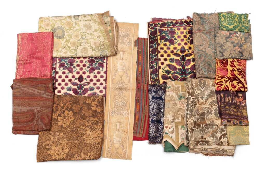 View full screen - View 1 of Lot 331. Set of eighteen embroidered fragments, 17th century and later.