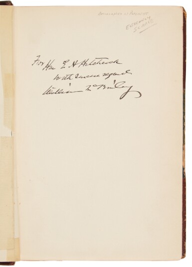 View full screen - View 1 of Lot 93. McKinley, William | Presentation from President to Secretary of the Interior.
