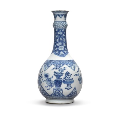 View full screen - View 1 of Lot 71. A blue and white bottle vase Qing dynasty, Kangxi period.