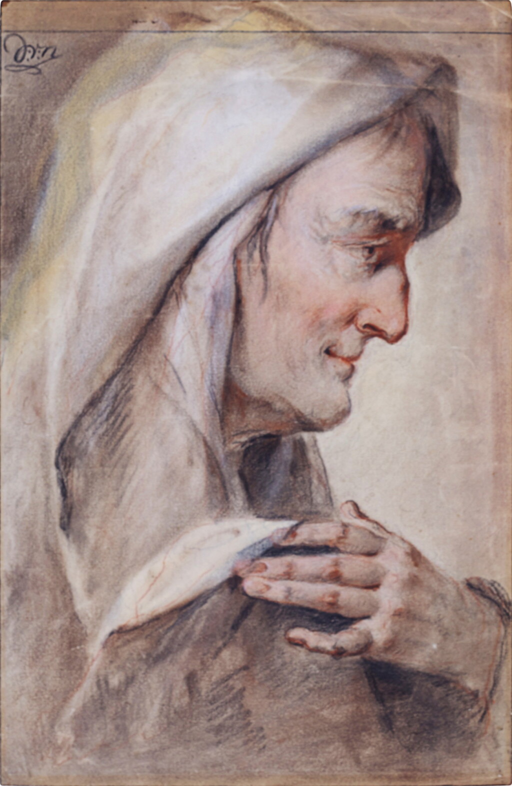 View full screen - View 1 of Lot 130. Study of an old man, in profile.
