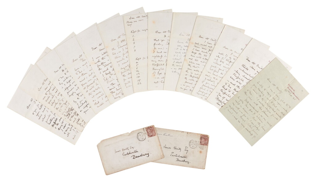 View full screen - View 1 of Lot 142. John Ruskin | Series of 13 autograph letters signed, to James Verity, on coin collecting, 1880-86.