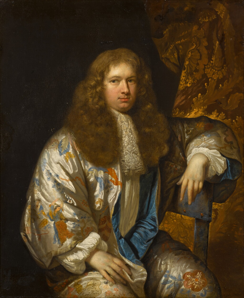 View full screen - View 1 of Lot 152. Portrait of Steven Wolters (1651–before 1704), seated three-quarter length, wearing a Safavid or Japanese robe.