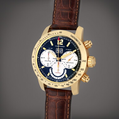 View full screen - View 1 of Lot 338. Reference 1262 (161262-5001) Mille Miglia Jacky Ickx (Edition IV) | A limited edition pink gold automatic chronograph wristwatch with date, Circa 2007.