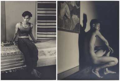 View full screen - View 1 of Lot 70. Untitled (Sitting boy); Untitled (Sitting nude and shadow).