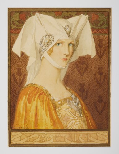 View full screen - View 1 of Lot 484. Young Lady in Orange.