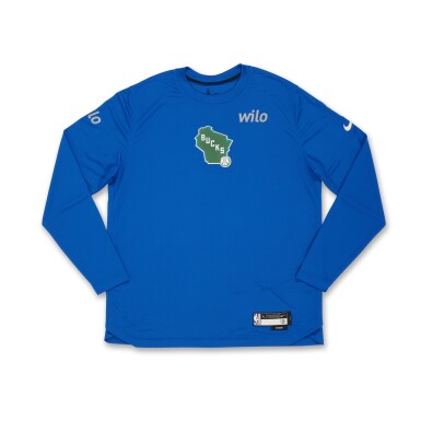 View full screen - View 1 of Lot 101. Kyle Kuzma Milwaukee Bucks 2024-2025 City Edition Warmup Set.