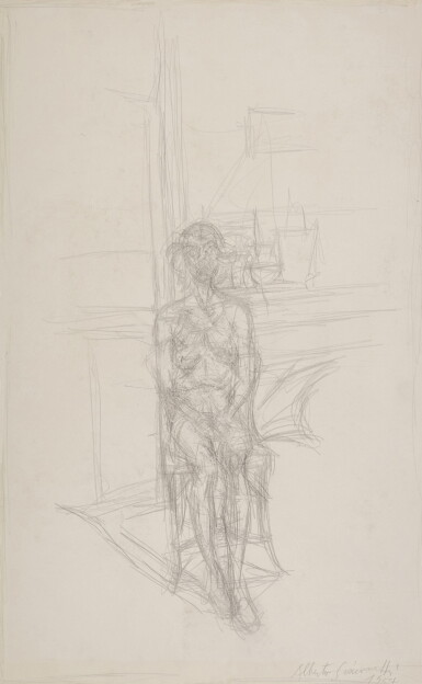 View full screen - View 1 of Lot 301. Annette nue assise dans l’atelier.