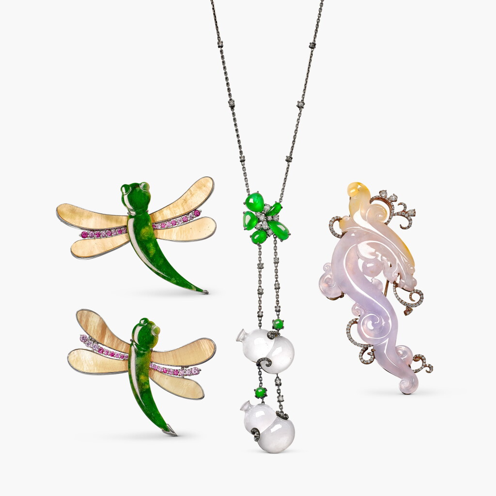 View full screen - View 1 of Lot 1498. Group of Jadeite Jewellery | 翡翠 珠寶一組 .