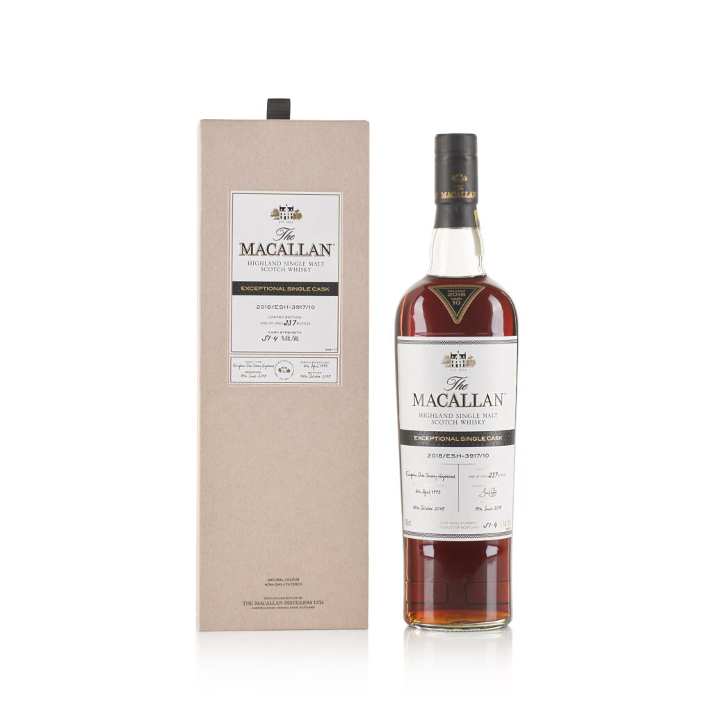View full screen - View 1 of Lot 21. The Macallan Exceptional Single Cask 2018/ESH-3917/10 51.4 abv 1993 (1 BT 75cl).