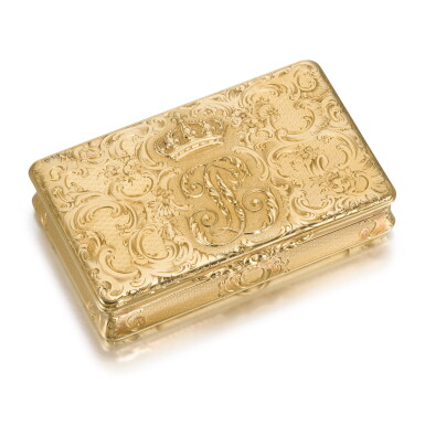 View full screen - View 1 of Lot 35. A gold Royal presentation snuff box, Alexandre-Raoul Morel, Paris, circa 1845.