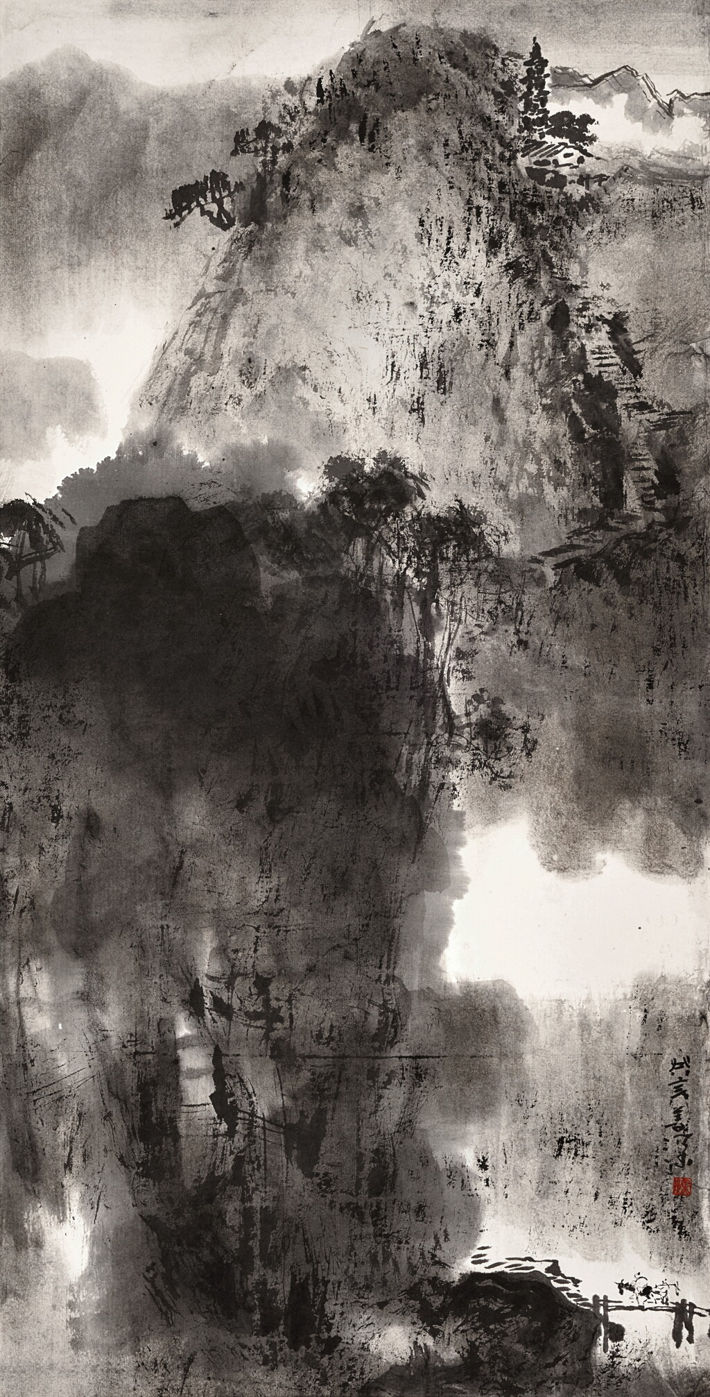 View full screen - View 1 of Lot 907. 楊善深 騎驢探勝 | Yang Shanshen, Journey to the Verdant Mountains.