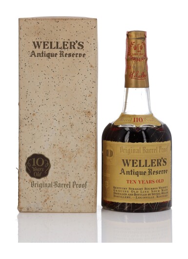 View full screen - View 1 of Lot 1286. Weller's Antique Reserve 10 Year Old 110 Proof NV (1 Bottle 4/5 Quart).