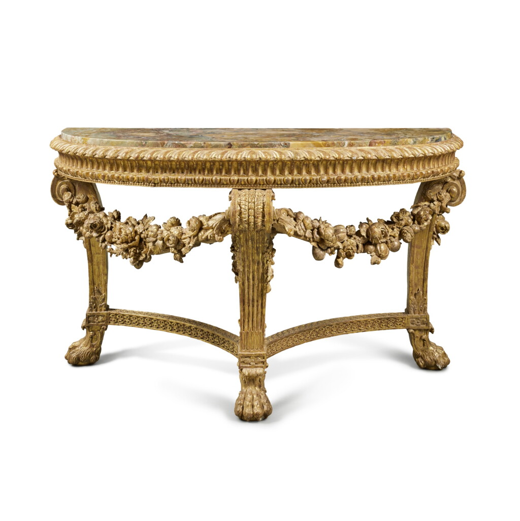 View full screen - View 1 of Lot 56. A George III Giltwood Console Table, Circa 1765.