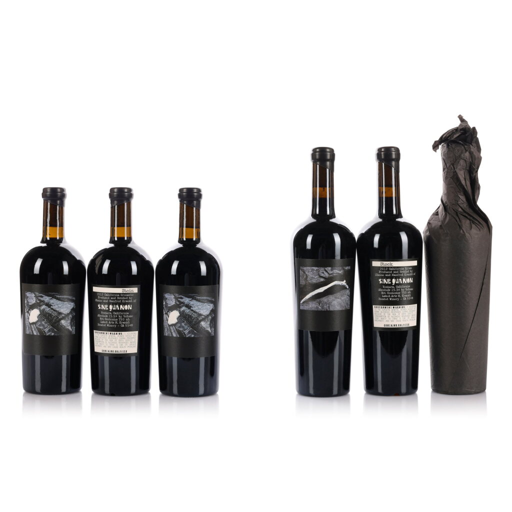 View full screen - View 1 of Lot 907. Sine Qua Non, Stock, Syrah and Stein, Grenache 2012 (6 BT).