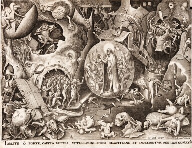 View full screen - View 1 of Lot 508. The Descent of Christ Into Limbo (Bastelaer, Hollstein 115; New Hollstein 7).