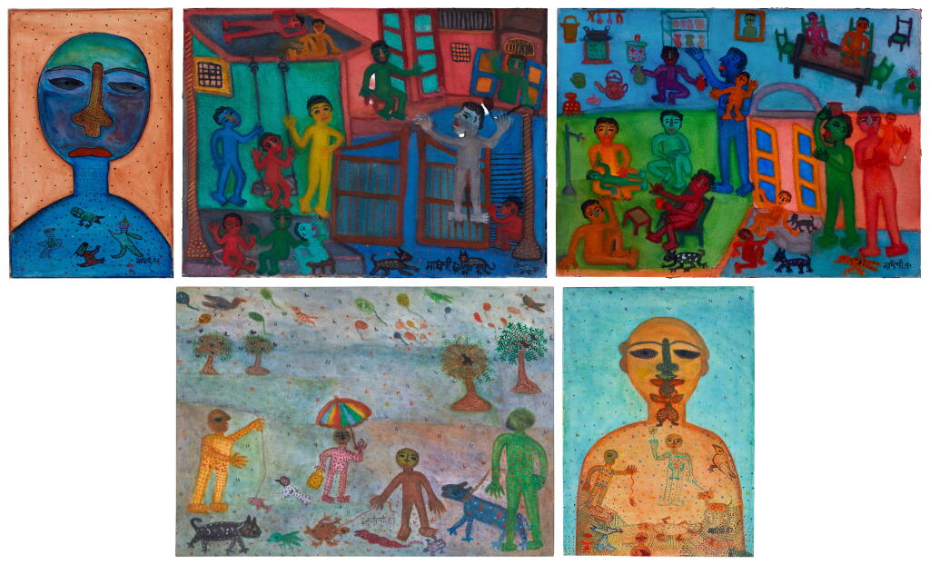 View full screen - View 1 of Lot 49. Untitled (Head); The Family - 1; The Family - 3; Untitled (Figures in Landscape); Untitled (Torso).