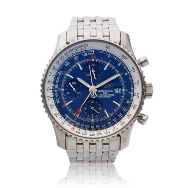 View full screen - View 1 of Lot 34. Reference A24322 Navitimer, A stainless steel dual time chronograph wristwatch with date and bracelet, Circa 2015.