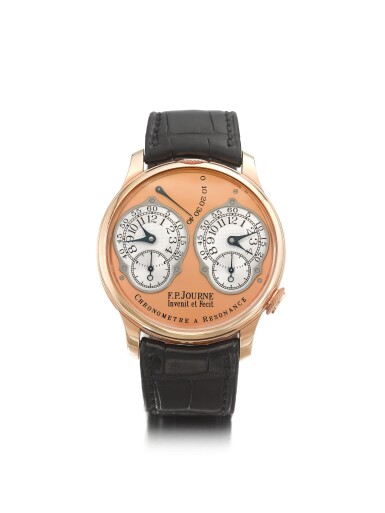 View full screen - View 1 of Lot 4. F.P. JOURNE | CHRONOMÈTRE À RÉSONANCE, A PINK GOLD DUAL TIME ZONE WRISTWATCH WITH POWER RESERVE INDICATION CIRCA 2010.