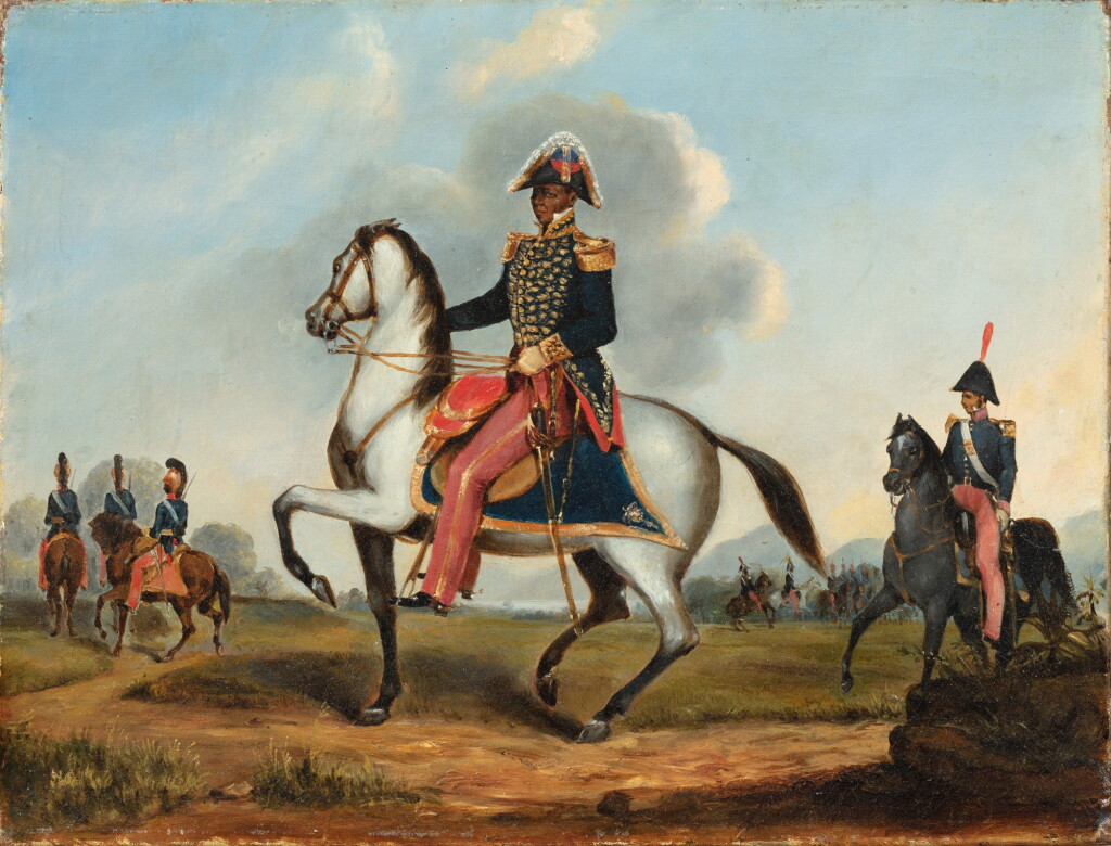 View full screen - View 1 of Lot 198. Portrait of François Dominique Toussaint Louverture (1743-1803) in uniform, mounted on his horse.