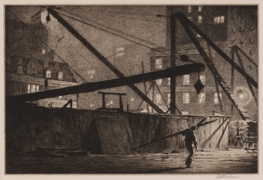 View full screen - View 1 of Lot 977. Derricks at Night.